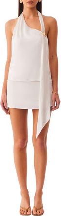 SNDYS Anise Embellished Asymmetric Halter Neck Top in Off White at Nordstrom, Size X-Small