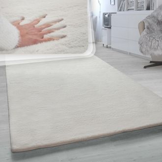 Paco Home Paco Home - Alfombra Pelo Largo Sal&oacute;n Sint&eacute;tica Supersuave Imitaci&oacute;n Pelo Conejo Beige &Oslash; 200 Cm Redondo