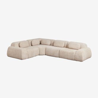 Sklum Sof&aacute; Modular Rinconera De 4 Piezas En Chenilla Envasado Al Vac&iacute;o Merida Sklum