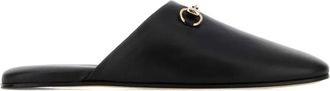 Gucci leather flat mules - women - Calf Leather/Calf Leather/Calf Leather - 35 - Black