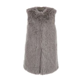 Herno Grey Ecofur Sleeveless Vest with Concealed Closure - female - Herno - Waistcoats - Gray - L - Jackets