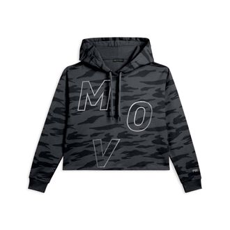 Freddy Felpa cropped camouflage con cappuccio e stampa MOV