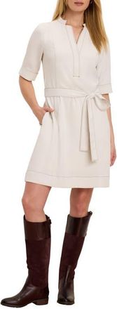 Nic+Zoe Camilla Tie Waist Crepe Dress in Coconut at Nordstrom, Size Xx-Large