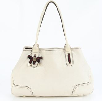 Gucci Ivory Leather Tote Bag (Pre-Owned)