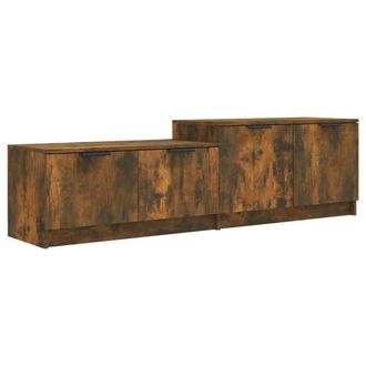 Berkfield Home TV Cabinet Smoked Oak 158.5x36x45 cm Engineered Wood in Brown