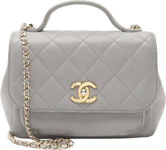 Chanel Grey Caviar Leather Business Affinity Small Flap Bag (Authentic Pre- Loved)