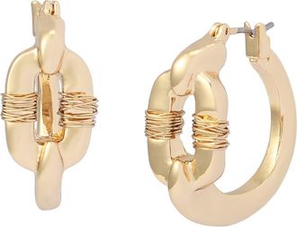 Robert Lee Morris Reconstituted Malachite Huggie Earrings in Gold at Nordstrom