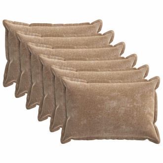 vidaXL Federa 6 Pz Houten Marrone 50 X 70 Cm Tessuto Chenille Vidaxl