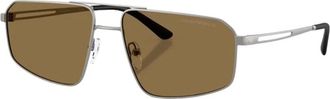 Emporio Armani Aviator Zonnebril - Heren - Zonnebrillen - Grijs - 59 MM - Accessoires
