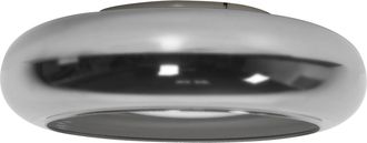 Beliani L&aacute;mpara De Techo Moderna Con Led Integrado Pantalla De Vidrio En Forma De Anillo Base De Metal Con Regulador De Intensidad Plateado Nith