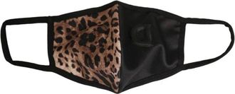 Dolce & Gabbana Maschera Viso in Raso e Stampa Leopardo - - Accessories - Uomo - Marrone - ONE SIZE