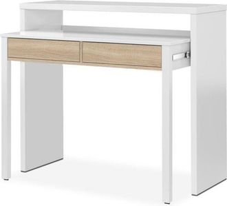 Usinestreet Usinestreet - Consola Escritorio Blanco Y Roble