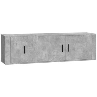 vidaXL Vidaxl - Set De Muebles De Tv 2 Pzas Madera Contrachapada Gris Hormig&oacute;n