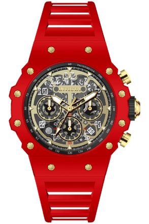 Invicta Racing 69654 Herenhorloge - Quartz Uurwerk - Acryl met Gouden Wijzerplaat - 43 mm