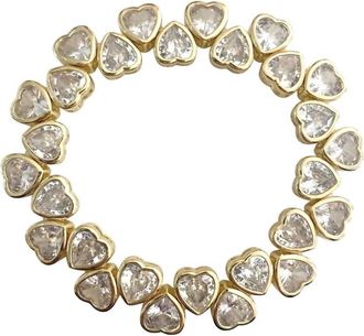 Gemelli Womens Heart Stretch Bracelet In Yellow