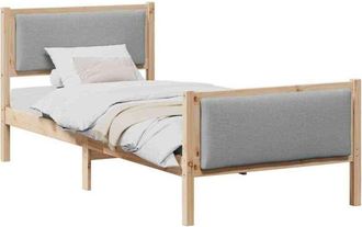 vidaXL Estructura De Cama Con Cabecera Gris Claro 90 X 190 Cm Tela Vidaxl