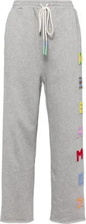 Mira Mikati embroidered track pants - women - Organic Cotton - M - Grey
