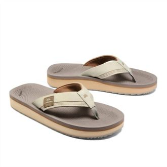 Cobian Mens Roca Rise Leather Strap Flip-Flop Sandals In Cream