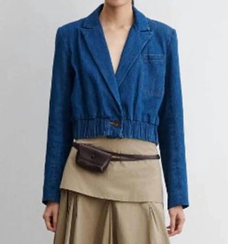 Rachel Comey Cropped Grain Jacket In Indigo