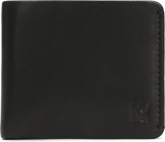 Kazar Zwarte leren portemonnee met muntvak - Heren - Portefeuilles - Zwart - ONE Size - Leer - Accessoires