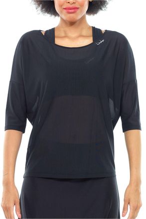 Winshape Oversize-Shirt WINSHAPE DT107, Damen, Gr. XXL, schwarz (schwarz, mesh), 80% Polyester, 20% Elasthan, U-Boot-Ausschnitt, Shirts Oversize-Shirt, Mesh