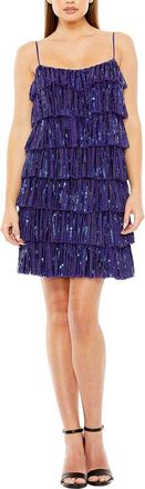 Mac Duggal Strap Sequin Ruffle Mini Dress