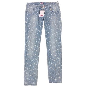 Blumarine Filigree Embroidered Pale Blue Jeans Size 26/66