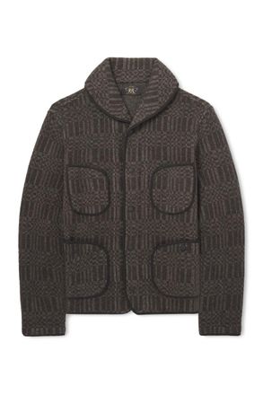 Ralph Lauren Shawl-Collar Jacquard-Knit Wool and Cashmere-Blend Cardigan