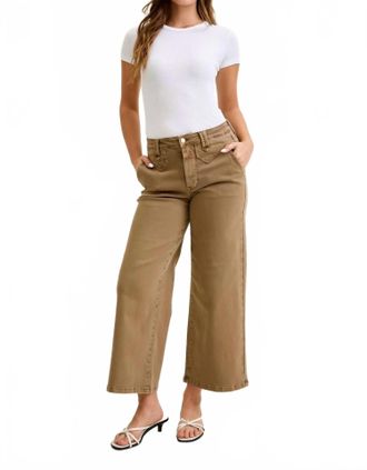 Judy Blue High Waist Wide Leg Ankle Jean In Khaki