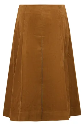 Tory Burch Pleated Velvet Skirt - Orange
