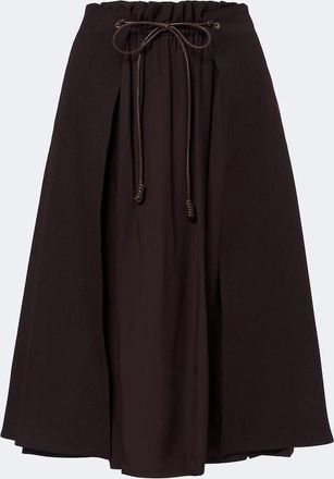 Moncler Gonna midi in lana vergine con pelle