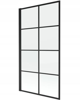 Desconocido Desconocido - Mampara De Ba&ntilde;era 1 Hoja Vidrio Transparente, 80x140 Cm, Perfil Negro