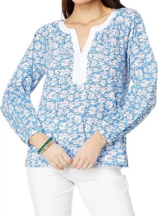 Lilly Pulitzer Camryn Tunic In Lunar Blue Palm Beach Petals