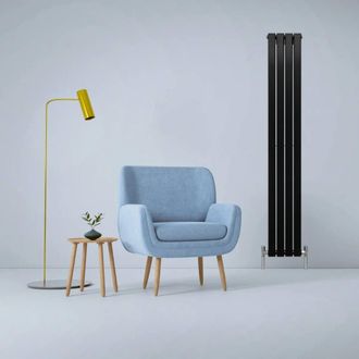 MonsterShop Designer Flat Panel Radiators Matt Black 1800mm x 280mm