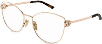 Gucci Glasses, female, Yellow, Size: 57 MM Butterfly Eyeglasses