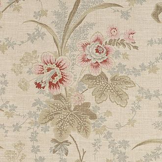 Ballard Designs Laura Floral Parchment Fabric by the Yard - Ballard Designs