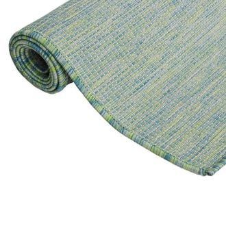 Berkfield Home Outdoor Flatweave Rug 80x250 cm Turquoise | Size: Medium