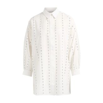 Anine Bing Dames, Blouses & Shirts, Wit, Maat: S Katoen