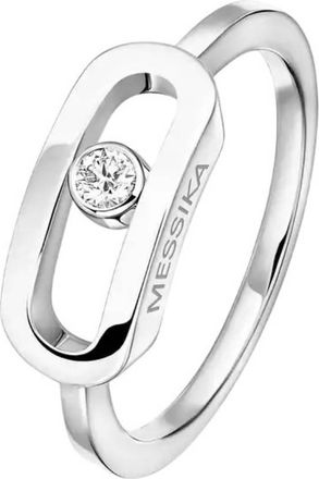 Messika Move Uno 18k White Gold Diamond Ring, Size 48