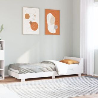 vidaXL Vidaxl - Bed Frame without Mattress White 75x190 cm Small Single Solid Wood Pine