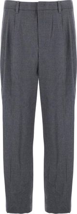 Dunst Grey Straight Pleated Pants