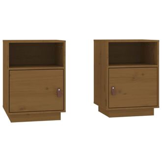 Berkfield Home Bedside Cabinets 2 pcs Honey Brown 40x34x55 cm Solid Wood Pine | Size: 40 x 34 x 55 cm
