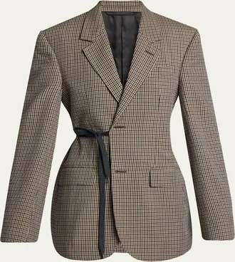 Balenciaga Check Wrap Tailored Jacket