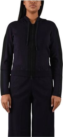 Elisabetta Franchi Felpa in maglia bicolore - - Sweatshirts & Hoodies - Donna - Blu - M