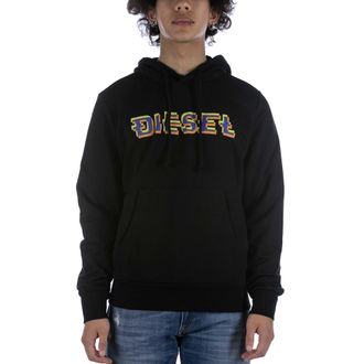 Diesel Mens Sweatshirt S-Ginn Hood K27 Black Cotton - Size X-Large