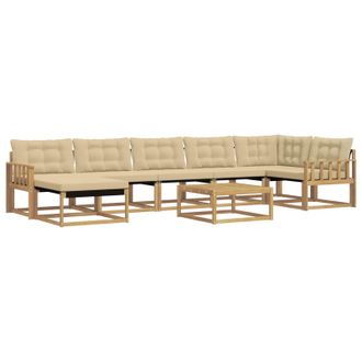 vidaXL Conjunto De Sof&aacute;s De Exterior 8 Pcs Y Beige 79 X 79 X 37 Cm Vidaxl