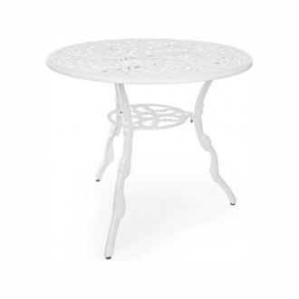 BIZZOTTO Bizzotto - Mesa Victoria Redonda Blanca De Aluminio D80 Cm