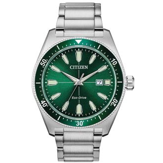 Citizen Mens Vintage Brycen Sport Eco-Drive Green Dial Watch