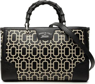 Gucci Pre-owned Gucci Medium Printed Calfskin Bamboo Satchel Ladies D44BF4O9PQ8M6LBI