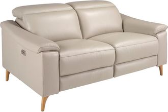 Angel Cerd&aacute; Sof&aacute; relax 2 plazas piel gris taupe